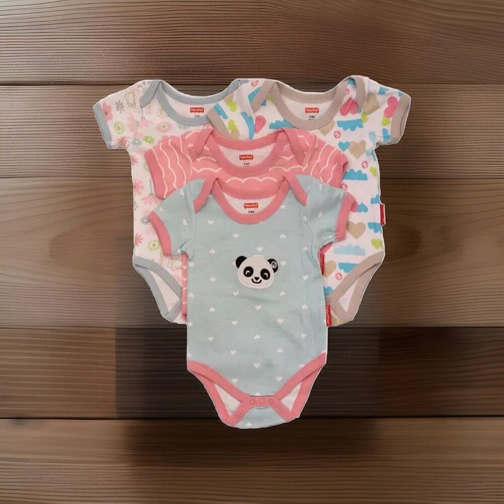 Fisher-Price Baby Girls 4-pc. Bodysuit. 18 Months. Very Colorful. New 4 Pack